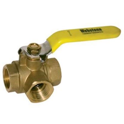 Picture of Webstone 40642 3 Way L-Port Ball Valve - 1/2-in.