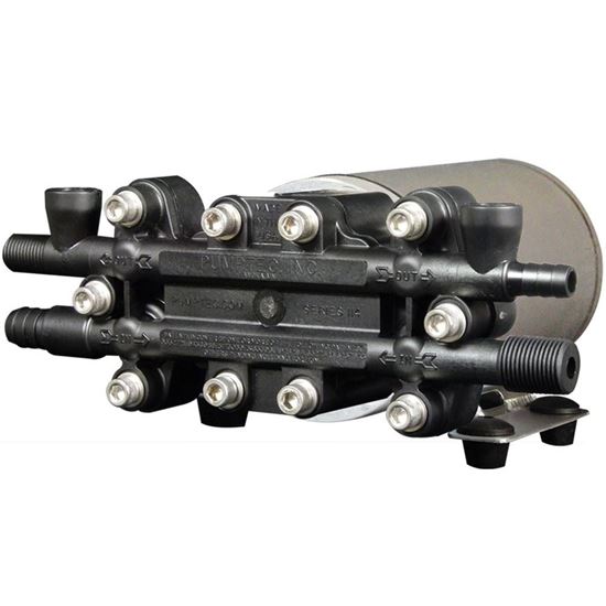 Picture of Pump Motor Set, 114T-075/M15-8, 12V, Viton, U-Valve, 6 Ports, Black